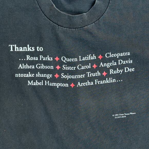 1991 Omar Tomas Warsaw Thanks To Black Women Vintage Tee - Picture 4 of 9
